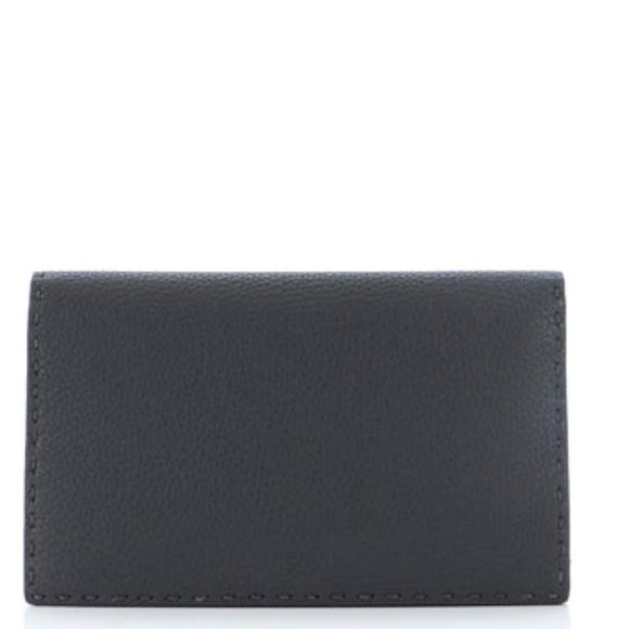 FENDI Selleria Leather Clutch Wallet in Gray with Silver Hardware - Picture 3 of 6